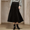 Famecoco立体高温压褶A字半身裙遮跨显瘦丝绒百褶裙FAC8HA024 商品缩略图2