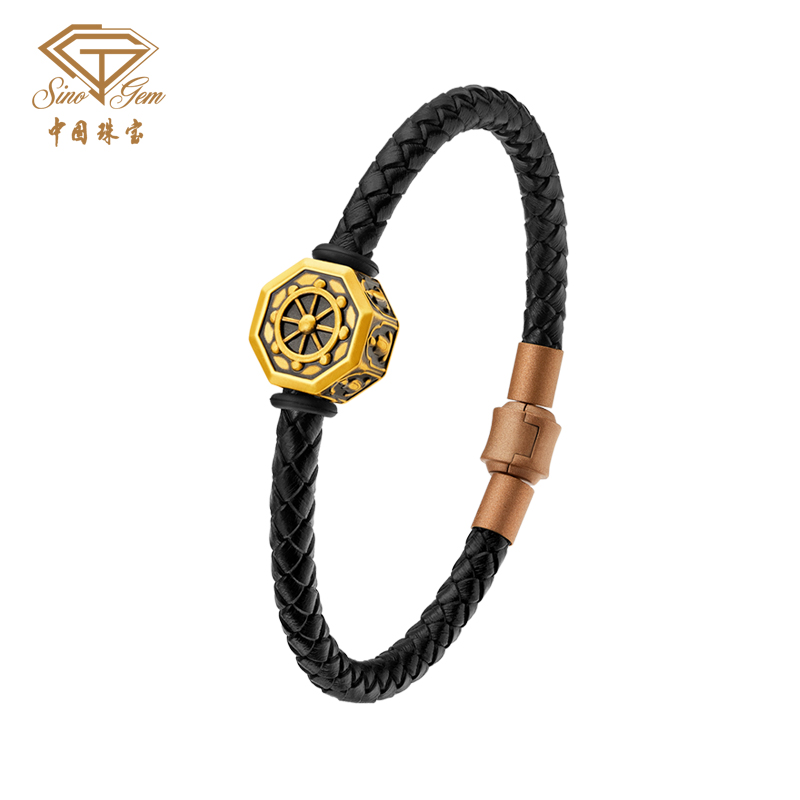 「大足金-大自在」5D硬金如愿黄金转运珠手串