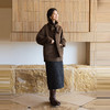 绽放625朵/荒野旅行外套·羊驼羊毛混纺开襟含围巾中长款毛呢外套 商品缩略图2