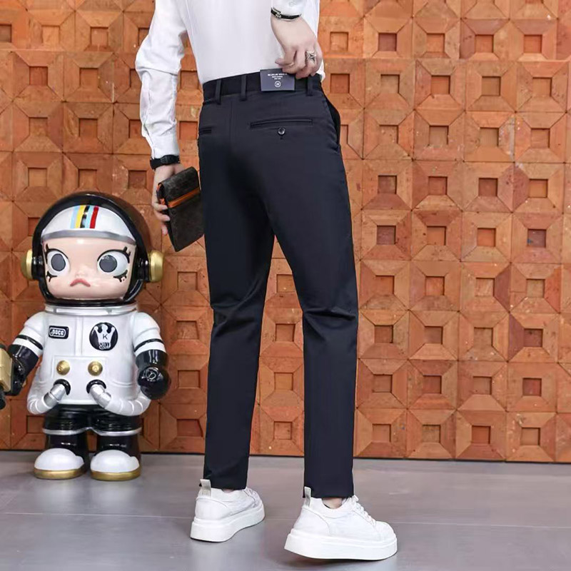 简约时尚免烫休闲西裤男秋款修身直筒长裤    KDZC-HCE85133*