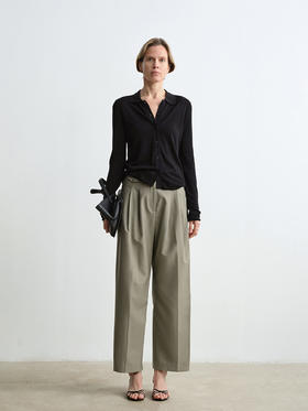 ROMI STUDIO垂坠感精致休闲高挑西装设计感直筒长裤 D3122(现货)