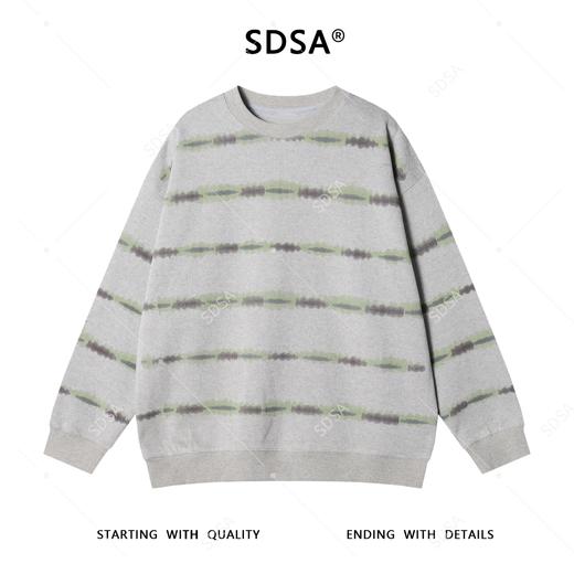 8029SDSA男士秋冬新款痞帅男装时尚潮牌扎染条纹圆领卫衣宽松套头上衣 商品图1