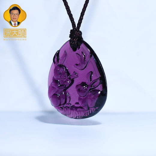 集雅轩宋韶光大师2026年新款兔 灵兔报喜 琉璃吊坠礼品 商品图2