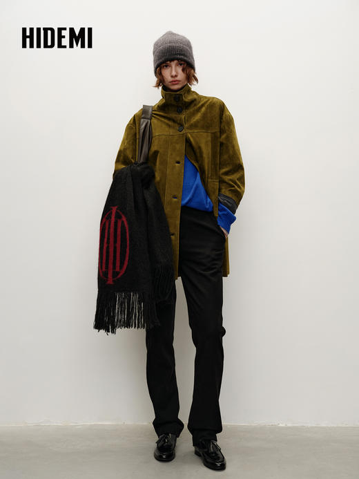 HIDEMI 大秀款青藏高原可溯源牦牛绒拉毛长拉绒logo系列加厚款围巾 商品图10