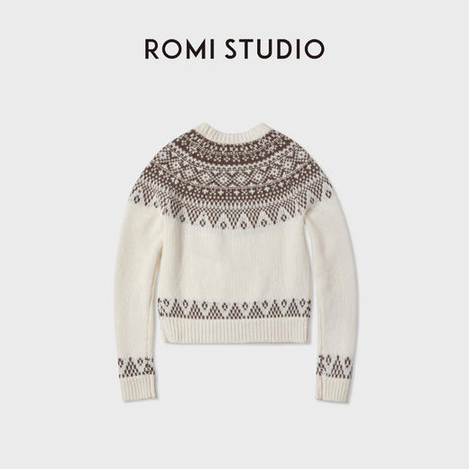 ROMI STUDIO“冬日氛围”100绵羊毛费尔岛提花毛织毛衣RWCWSG5347 商品图1