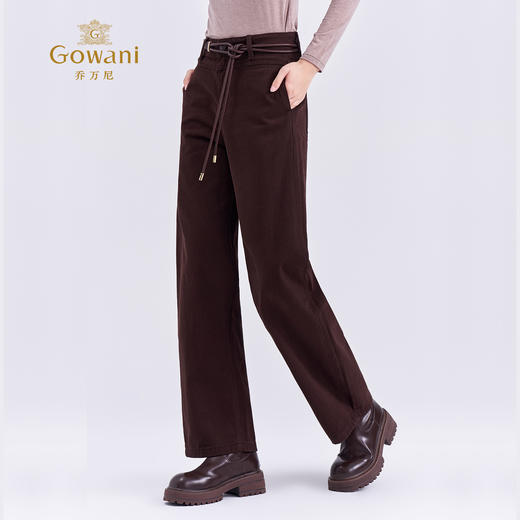 乔万尼新品复古红棕氛围感显高显瘦弯刀裤裤EZ3F166 商品图1