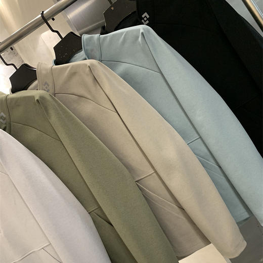 城市机能系列！2025秋冬新款反光印花纯色半拉链户外运动长袖T恤卫衣男！ 商品图1