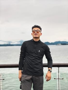 凯乐石男款抓绒半拉链长袖防风防臭透气衫