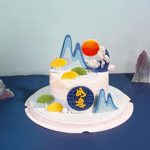 祝寿款【寿山福海】1.8磅 香草奶油芒果夹心口味 商品图2