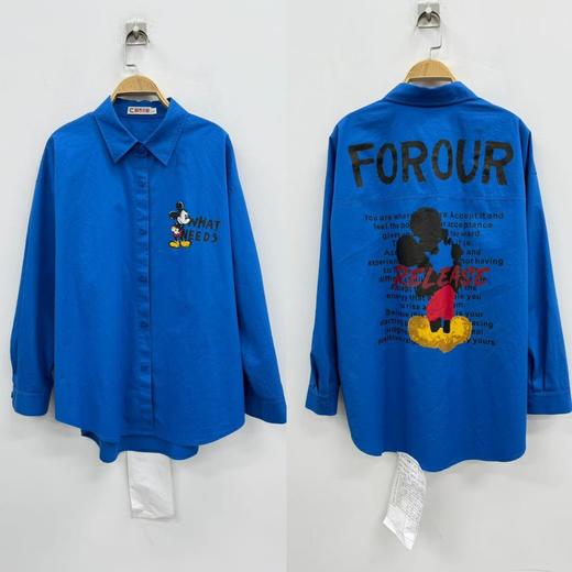 NC翻领后卡通图案长袖衬衫0711（蓝）秋季153020120321 商品图0