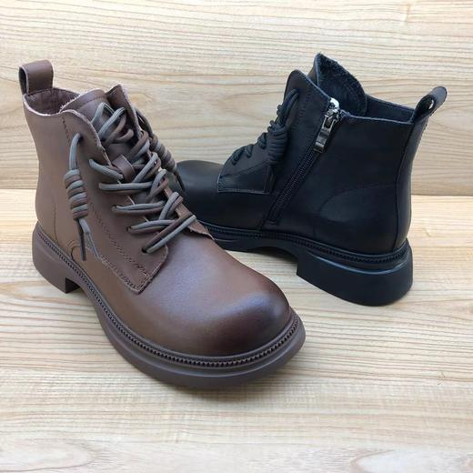 豪行秋冬新品时尚休闲真皮女靴短靴马丁靴23451692专柜正品 商品图4