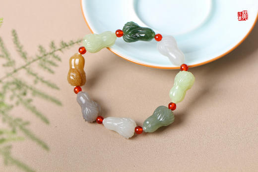 和田玉多宝【百财聚来】手串 商品图3