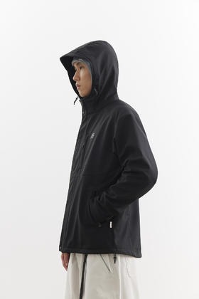 25秋冬户外三防防风防泼水带绒软壳连帽冲锋夹克