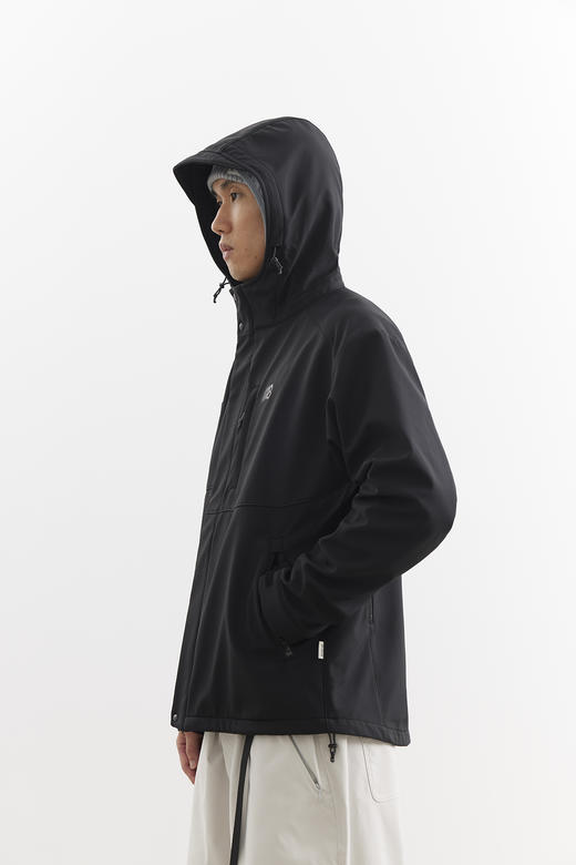 25秋冬户外三防防风防泼水带绒软壳连帽冲锋夹克 商品图0