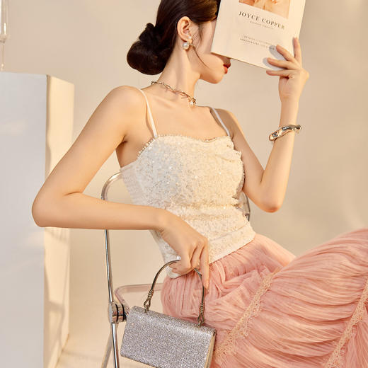 SS N9010新中式背心复古高端蕾丝钉珠设计吊带 商品图0