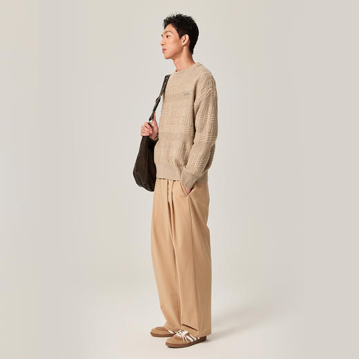 NPC潮牌【金属】小标多种肌理感慵懒针织毛衣男落肩休闲NP47SW35 商品图1