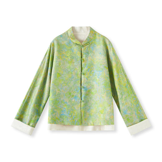 「高货wl」全新升级【铂金会员514/天猫699/差价185】(12501)洛诗琳轻奢新中式双面穿外套2025秋季国风桑蚕丝提花外套 商品图4