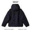 23835SDSA男士秋冬新款痞帅男装老钱风纯色格纹拉链连帽白鹅绒服外套 商品缩略图5