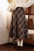 鹿向南「格调时光」时尚复古格子半身裙女秋冬新款高腰a字长裙子 商品缩略图5