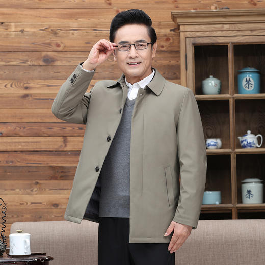【可脱内胆】罗蒙大码鹅绒服男士冬季保暖羽绒服中老年爸爸装羽绒夹克外套 商品图5