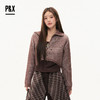 P&X设计师女装2025冬季T恤针织条纹两件套短款上衣825415095 咖色 商品缩略图2