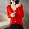 内搭外穿都有范 秋冬新款春秋新款v领针织开衫女宽松大码薄款毛衣百搭外套纯色打底衫 商品缩略图2