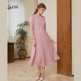 司歌蕾丝复古优雅长袖连衣裙长袖A921068X