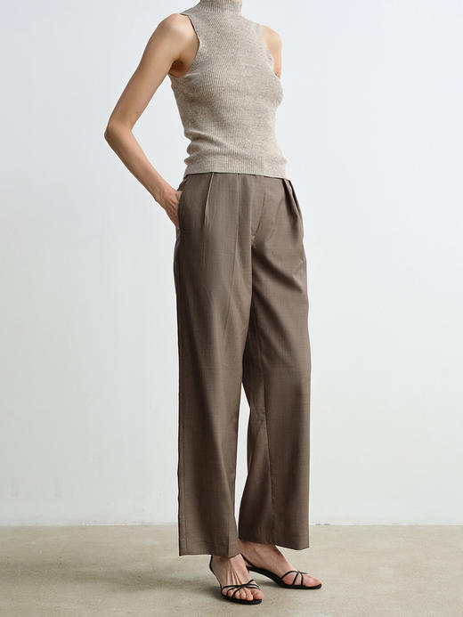 ROMI STUDIO 立体褶位宽松直筒慵懒感西裤女肌理感显高显瘦K2722 商品图6