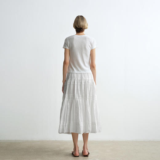 ROMI STUDIO“清新优雅”重工绣花白色全棉轻薄半身裙 RWCRXJ3005 商品图1