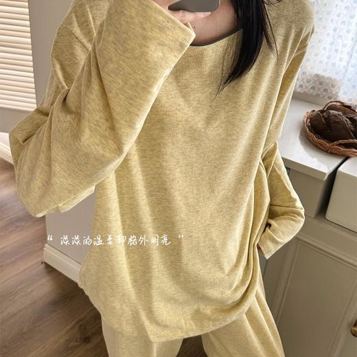 秋冬【韩系绵羊绒睡衣套装】春秋圆领套头长袖套装 宽松舒适弹力家居服可外穿两件套 商品图0