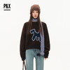 P&X设计师女装2025冬季长袖保暖圆领学院风毛衣 825418163 棕色 商品缩略图1