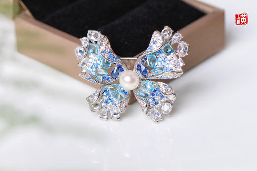 【蝶舞】Akoya 海水珍珠胸针 商品图1