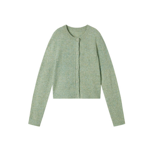 谜底针织开衫长袖2025冬季新品优雅绣花百搭短款毛衣女254MZ1876 商品图4