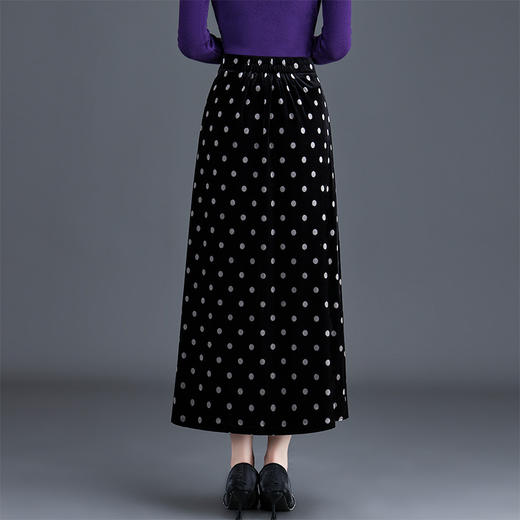 黑色波点垂感修身直筒裙，长款休闲A字裙显瘦高腰半身裙MYX-YS-9966-L 商品图2