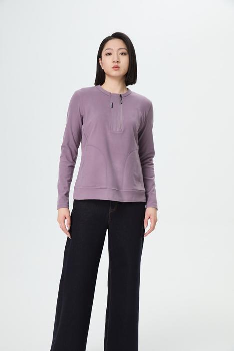 【里外一体绒 非常显瘦】水淼2025冬新品圆领拉链保暖绒小衫1468 商品图0