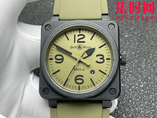 BR-柏莱士INSTRUMENTS系列BR0392 青铜壳BR-0392 “牛油果绿” 方形男士腕表 陶瓷壳搭配天然橡胶表带 商品图2