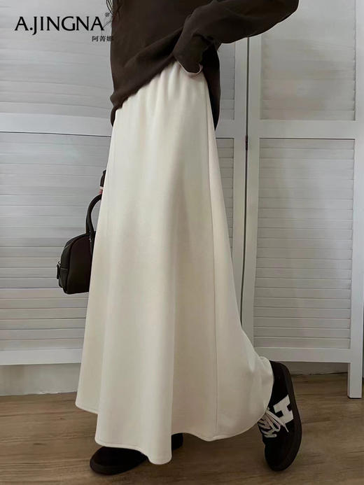 【立体有型】阿菁娜桑蚕丝羊绒A字伞裙F30D213003 商品图3