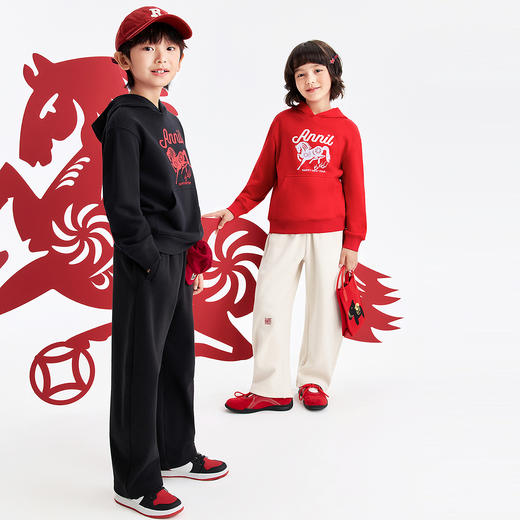 【新年波】男女童带帽长袖卫衣春季新款安奈儿童装EM611508 商品图3