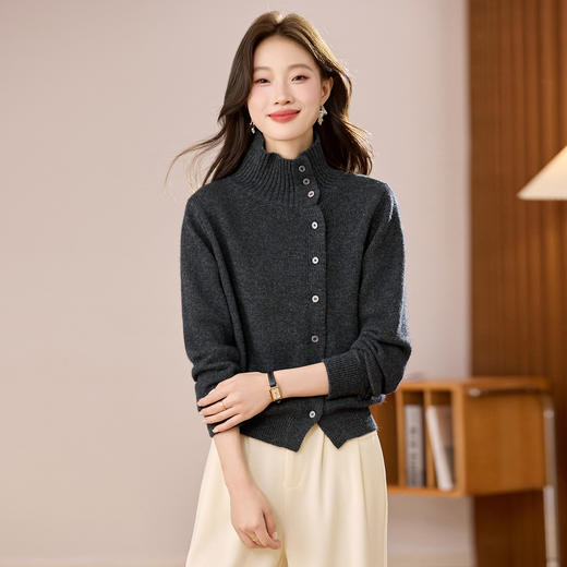 QF 20-1539显瘦休闲针织衫含羊毛开衫宽松毛衣 商品图1