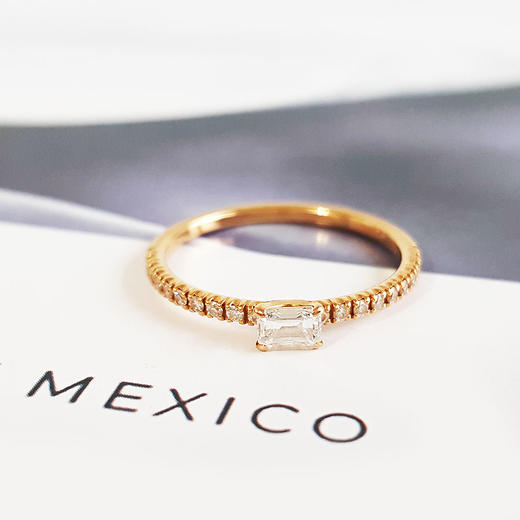 【95新】Cartier卡地亚Etincelle系列B4216750 18K玫瑰金满钻小冰糖方钻Etincelle戒指50号女士081025TJ04现售价：13400 商品图4