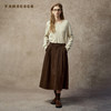 Famecoco休闲复古高腰半身裙宽松显瘦A字裙百搭纯色伞裙FAC8HA031 商品缩略图2