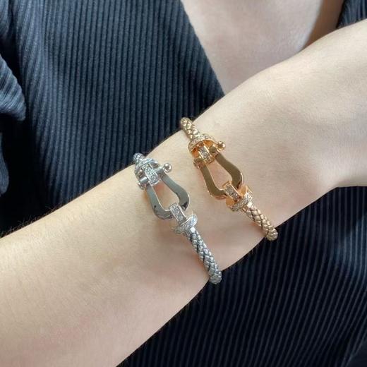 费雷德 大号半钻马蹄扣钢绳手链（XK） 商品图0