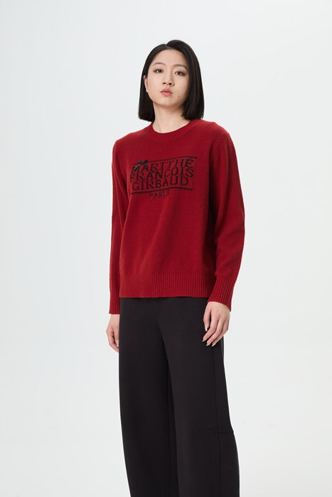 水淼2025冬新款圆领百搭柔软字母羊毛衫1356