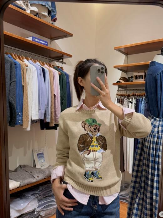 现货 THS-限时 RL马球家 女士 卡通提花时尚小熊仔棉质针织衫 BM3302 商品图3