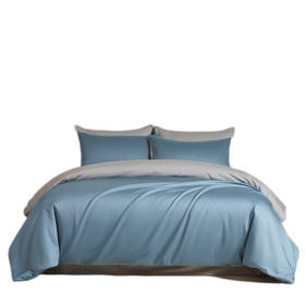 俞兆林 全棉100支长绒棉四件套静谧蓝+烟墨灰2米 YZL-24088