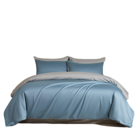 俞兆林 全棉100支长绒棉四件套静谧蓝+烟墨灰2米 YZL-24088 商品图0