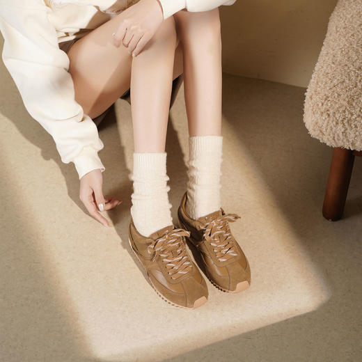 Westory2025年秋季薄底德训运动鞋轻便百搭系带深口单鞋S25CM76841 商品图8