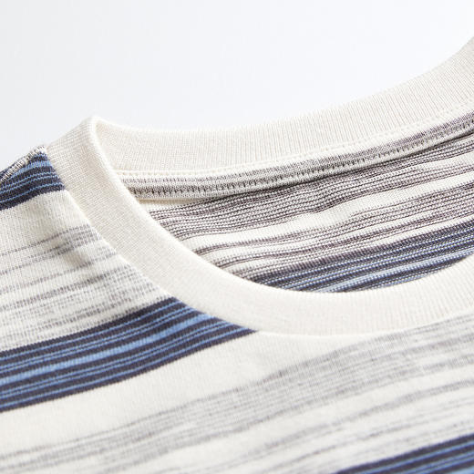 ROMI STUDIO“休闲复古”舒适棉撞色条纹宽松圆领T恤短袖RWCAS65323 商品图5