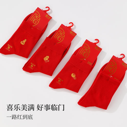 ALDOLA/雅黛俪本命年红色袜子2025年秋冬新品女生女士中筒袜大红 商品图4