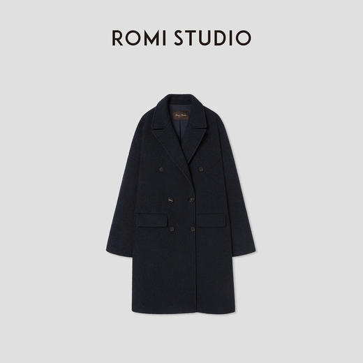 ROMI STUDIO“棕标甄选”100%绵羊毛双排扣宽松大衣外套RW24WWG0011【现货】 商品图8